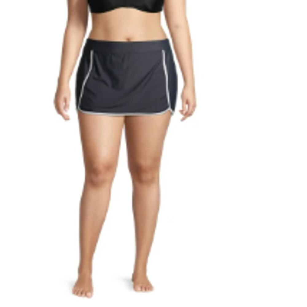 Free Tech Women's Swim Skort Swimwear Size XL 16-18 NWT Dark Gray and White